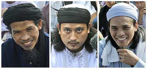 TIGA pengebom berani mati Bali (dari kiri) Ali Ghufron, Imam Samudra dan Amrozi Nurhasyim. - foto AP